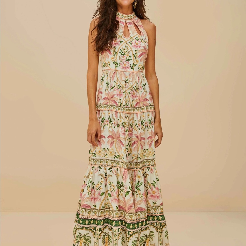 NWT Farm Rio Palm Dream Euro Flax Dress